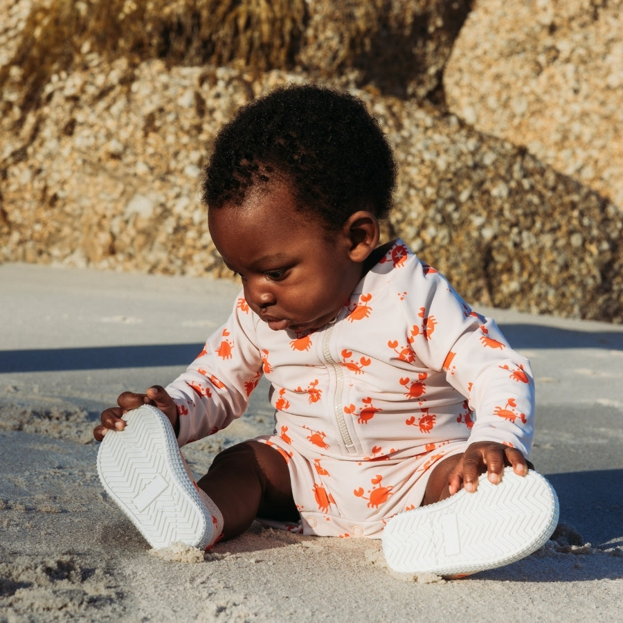 UV Zwempak Jongens - Beige/Rood - Crabby