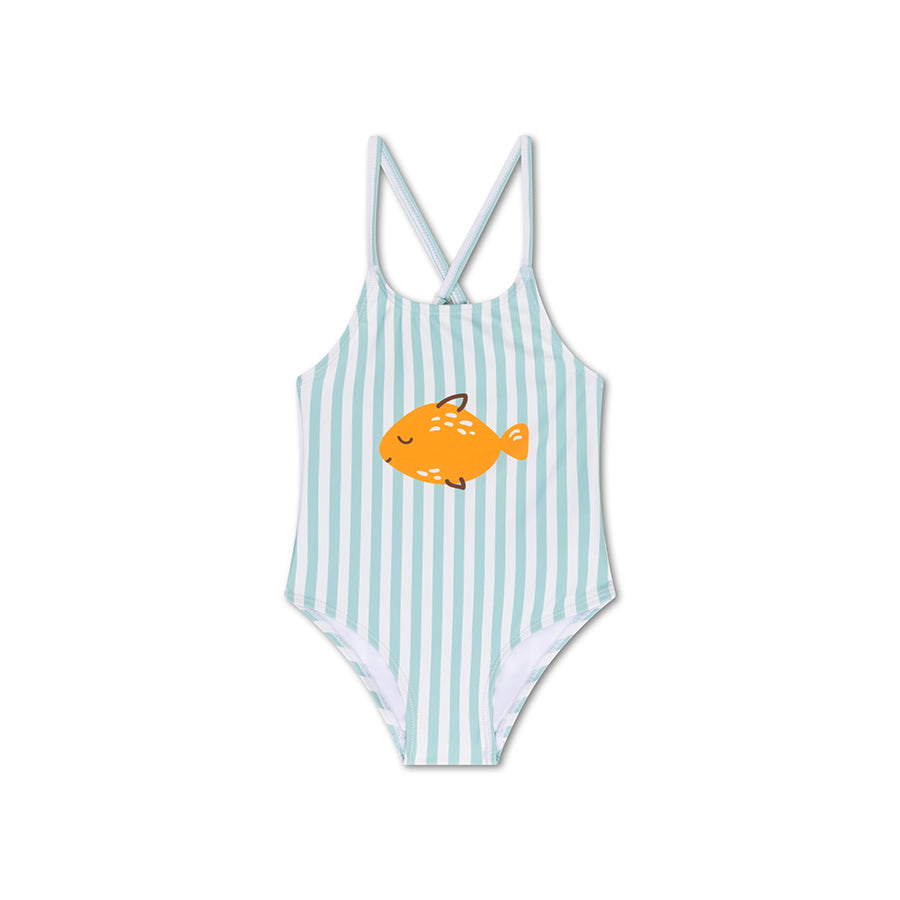 Badpak Meisjes - Groen/Wit - Crosslines