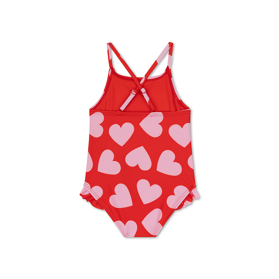 Badpak Meisjes - Rood - Hearts