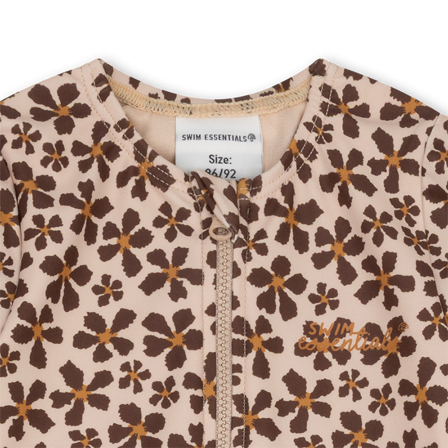 UV Badpak Meisjes Met Lange Mouwen - Oranje - Wild Flower