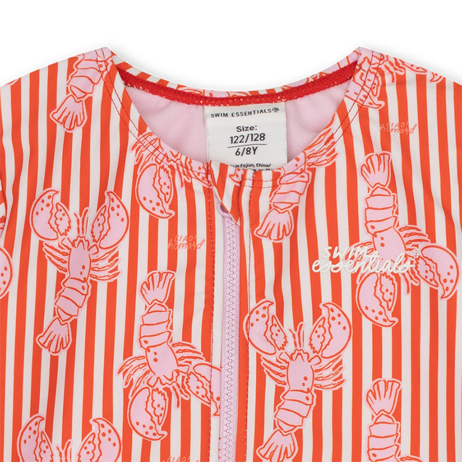 UV Badpak Meisjes Met Lange Mouwen - Rood - Lobster Bay