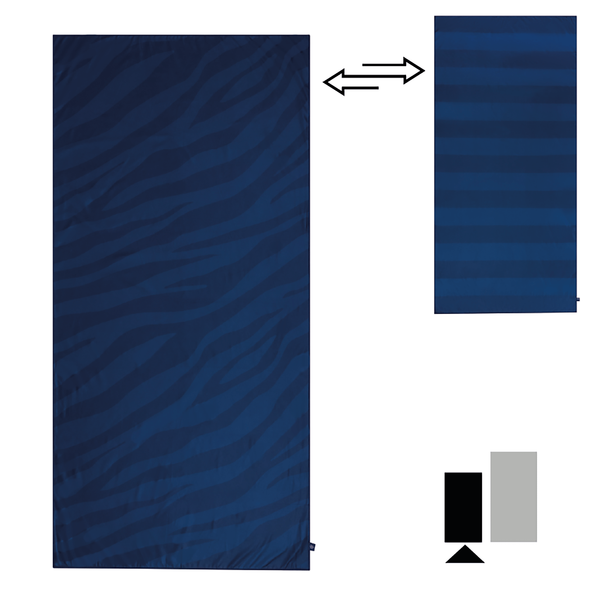 Microvezel Handdoek Blauw Zebra 135 x 65 cm